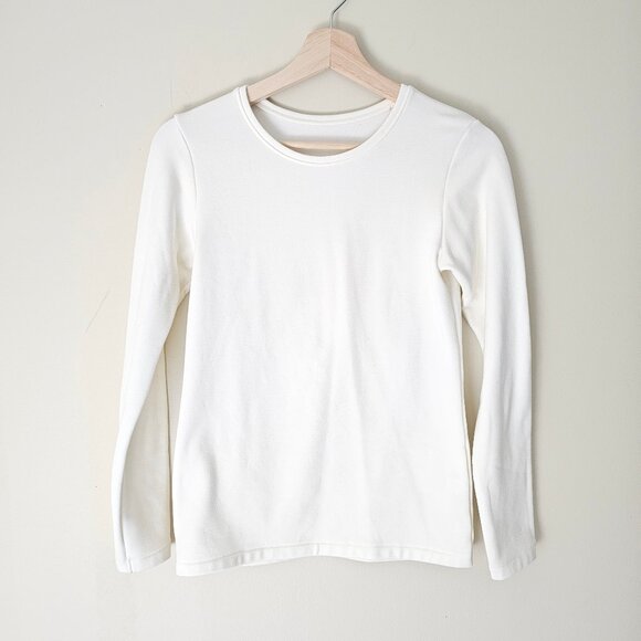 Uniqlo Heattech Ultra Warm Crew Neck Long Sleeve - 2024 - Off-White - Sz S - Picture 2 of 11